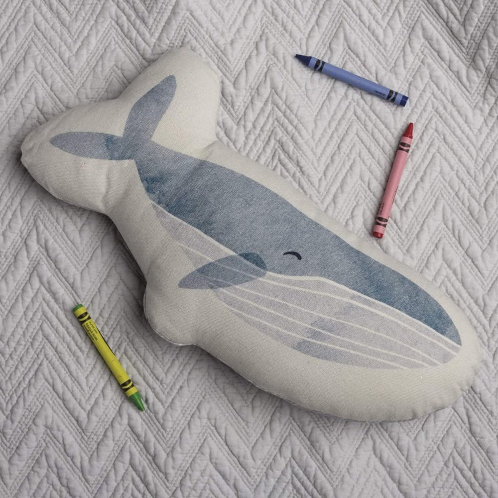 PBK Double-Sided Cotton  Whale Accent Pillow